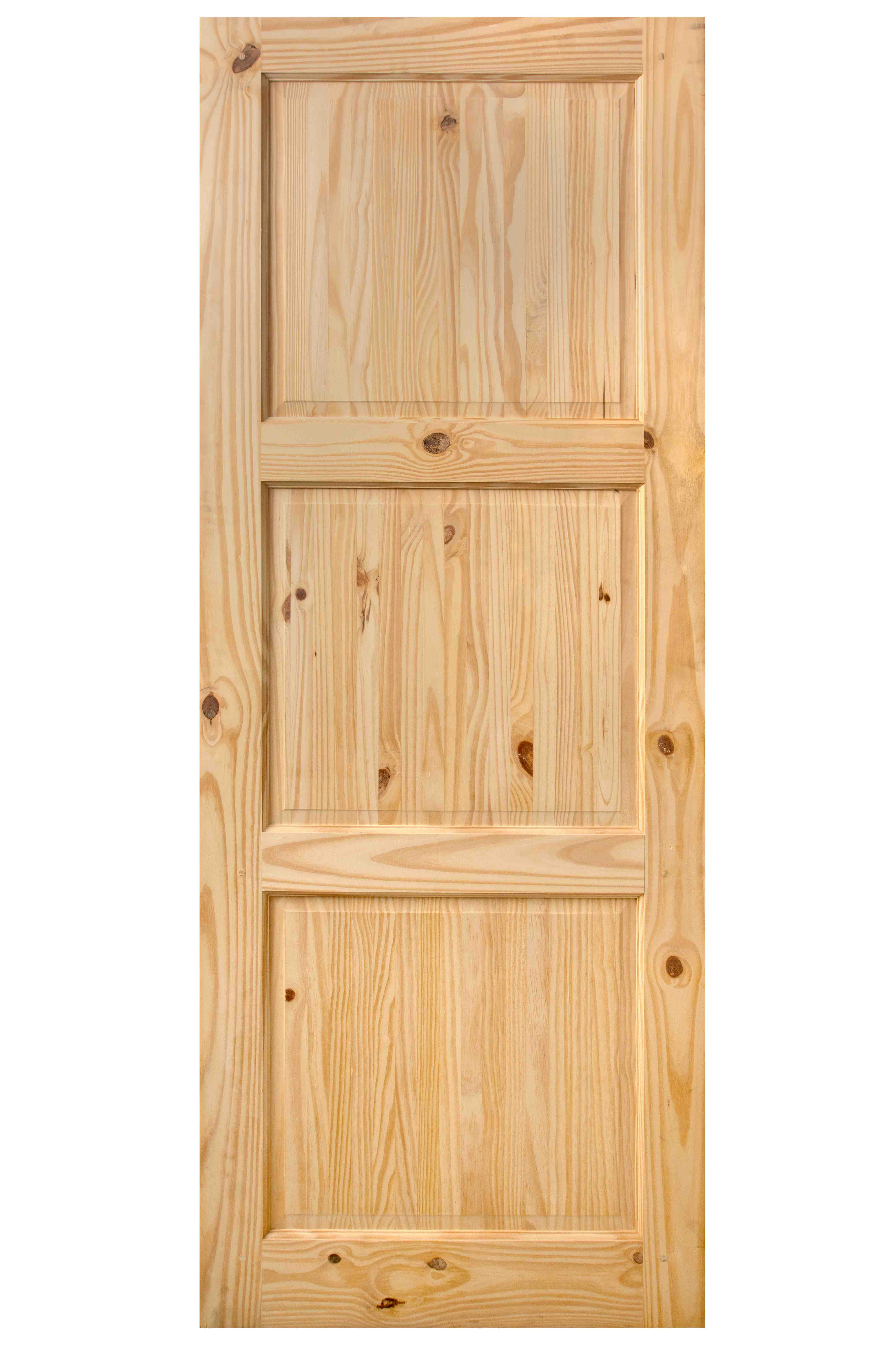 Colonial 30"x 80" 3 Panel Knotty Pine Door Active Home Centre