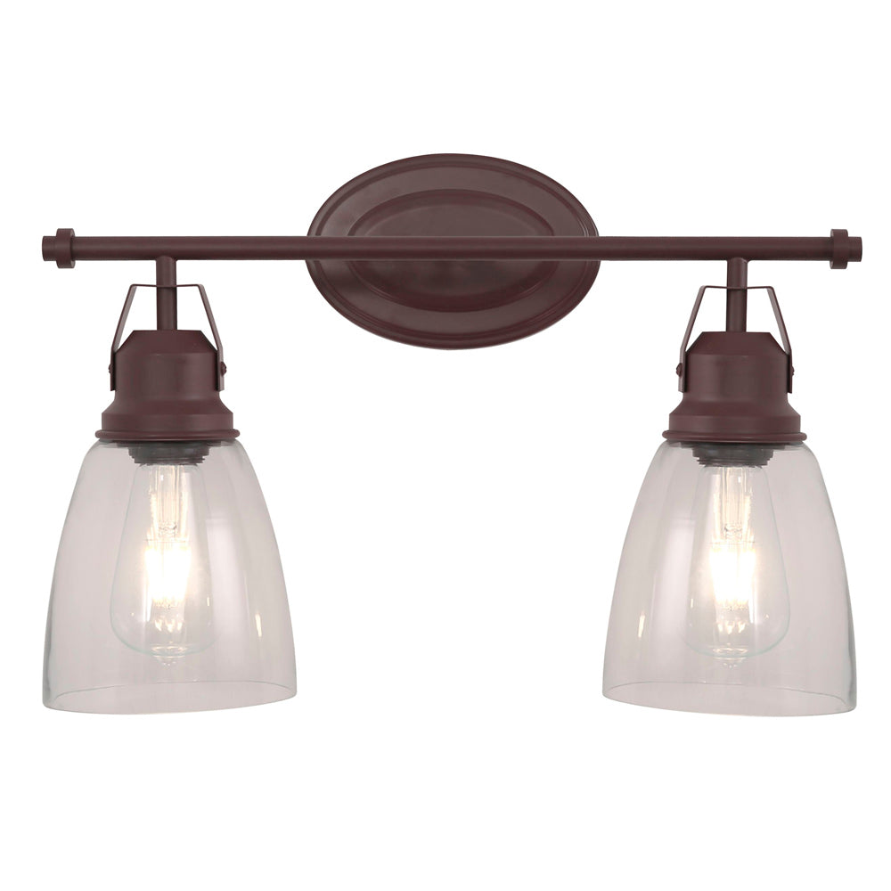 9354 2 Light Wall Light in Dark Brown – Active Home Centre