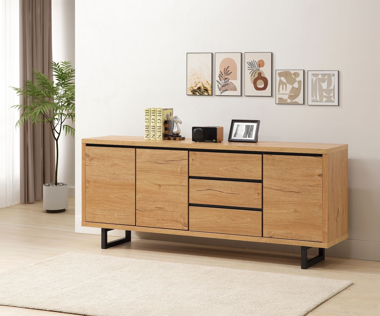 0D110 Sideboard in Natural Oak – Active Home Centre