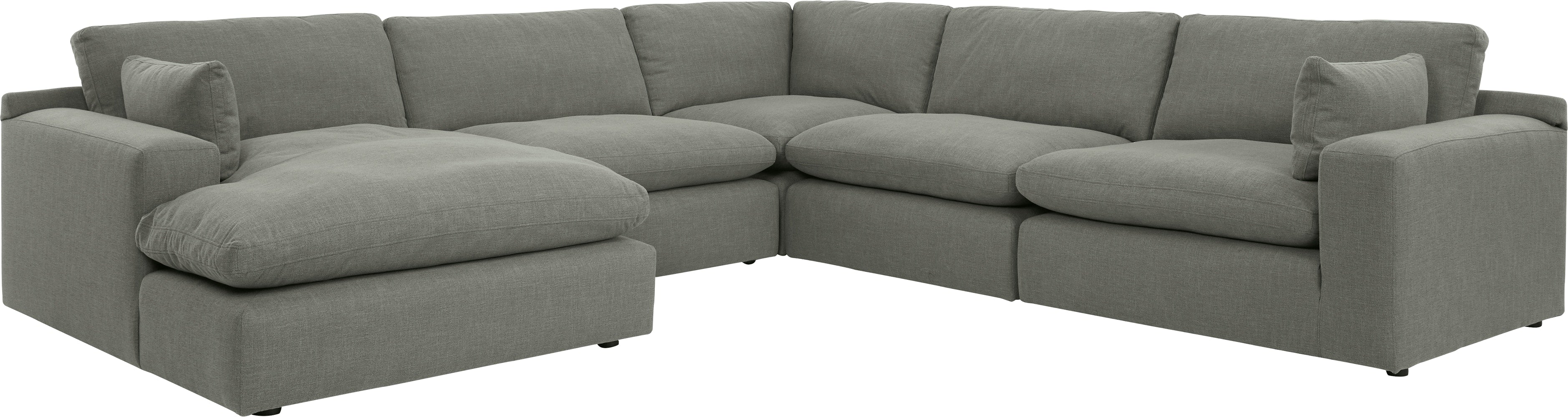 Elyza LAF Sectional 5PC Set in Smoke – Active Home Centre